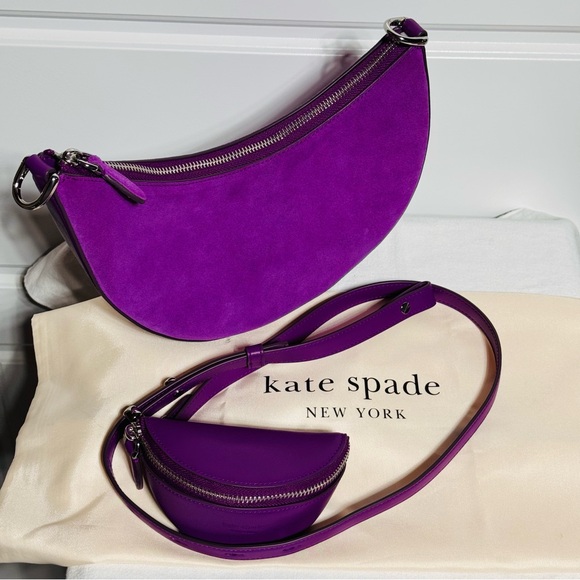 kate spade Handbags - Kate Spade Duo Suede Vibrant Purple Crossbody Bag w/ Dust Bag